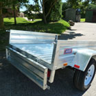 rear of small road trailer with rear door apache